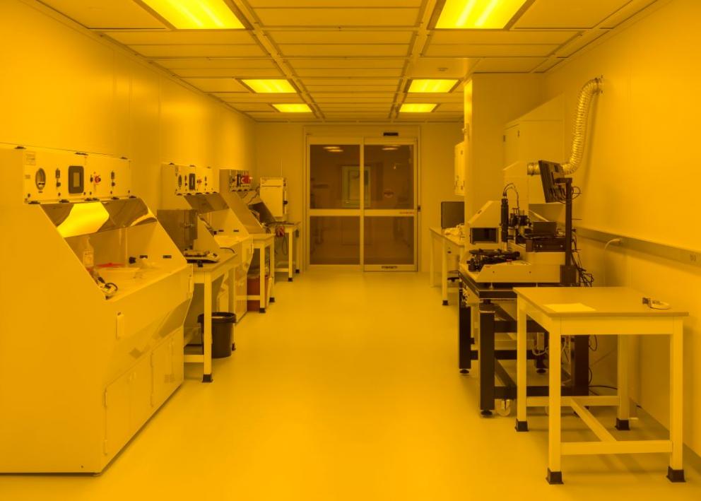 Cleanroom equipment inside KU Nanofabrication Facility