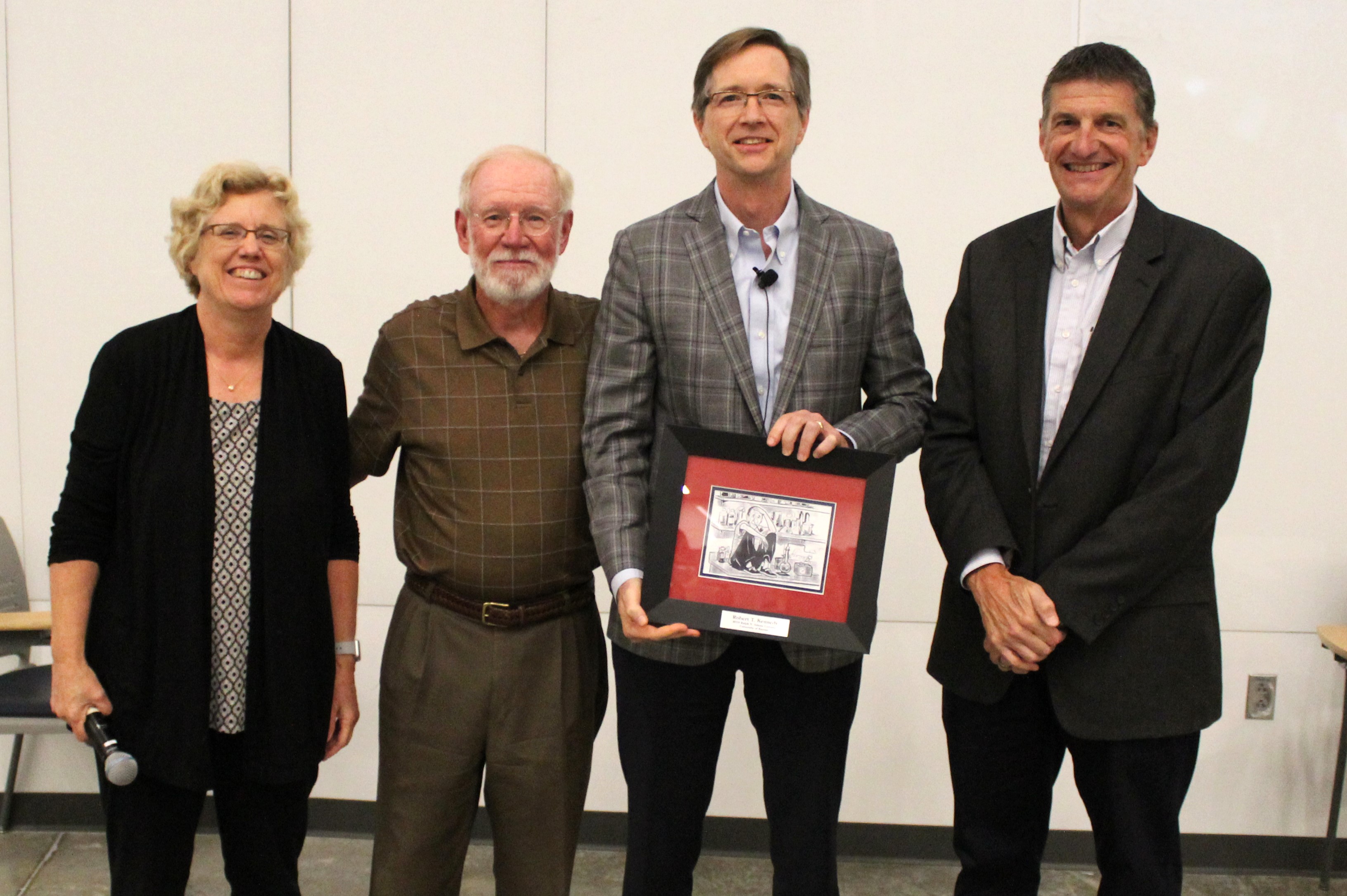 group at award ceremony for 2019 Adams Lecture