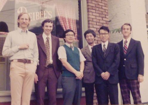 Ted Kuwana and colleagues outside shop in Columbus Ohio